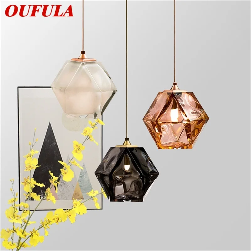

OUFULA Nordic Creative Pendant Light Modern Ball Shape LED Lamp Fixture Decorative For Home Living Room
