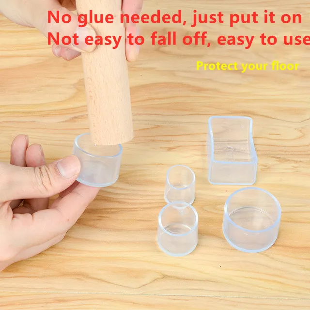 Резиновые колпачки для ножек стула Нескользящие бесшумные квадратные чехлы