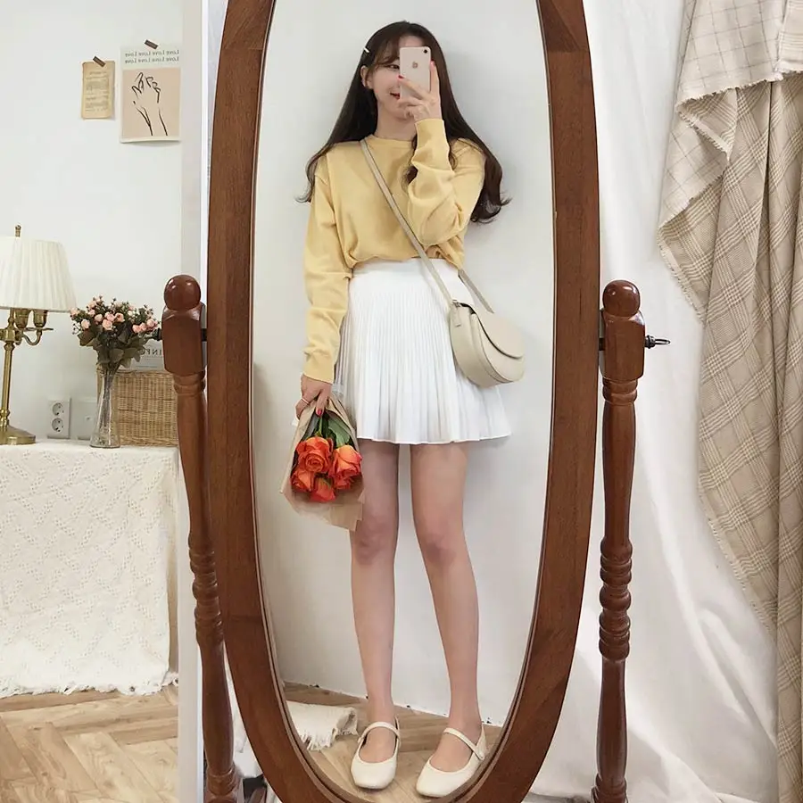 S XL новинка короткая юбка Корейская женская шифоновая с высокой талией для