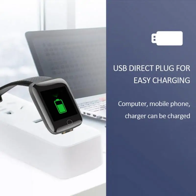 Смарт-браслет 116PLUS с USB-зарядкой и цветным экраном | Электроника