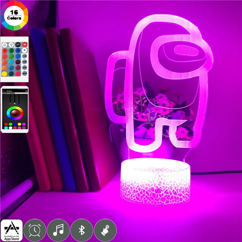 

Hot Friends Game Among us LOGO 3D Illusion Desktop Lamp Coffee Table Decor LED Sensor Lights Atmosphere Bedside Night Lamps
