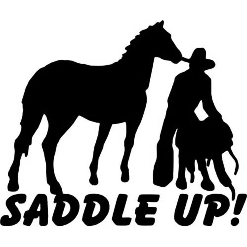 16 см * 13 5 Ковбой лошадь западное родео седло фермы виниловые наклейки для