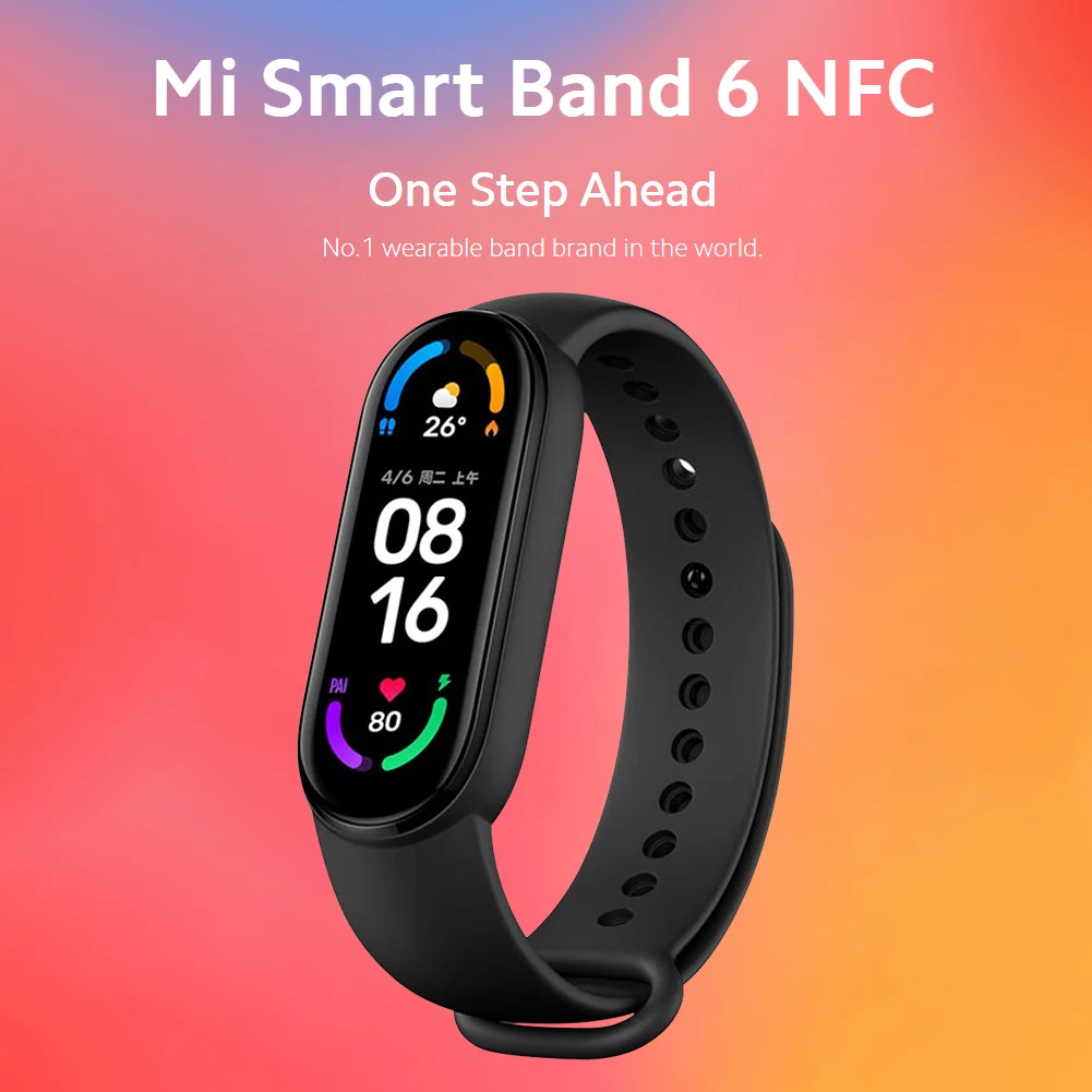 

Xiaomi Mi Band 6 NFC Version Smart Bracelet AMOLED Screen Miband 6 Smartband Fitness Traker Bluetooth Heart Rate Wristband