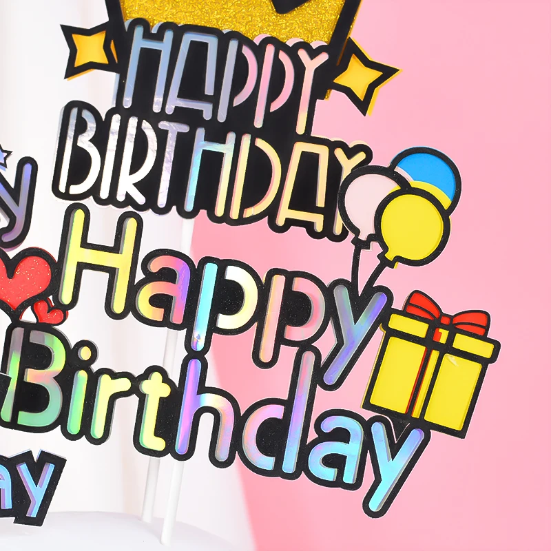 Cakelove бант Корона флажки в форме сердца торт Топпер кекс вечерние украшения для