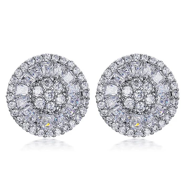 Новое поступление классические круглые женские серьги Huitan с крошечными камнями