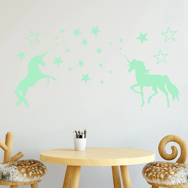 Единорог ПВХ Наклейки на стены светится в темноте звезды сделай сам для
