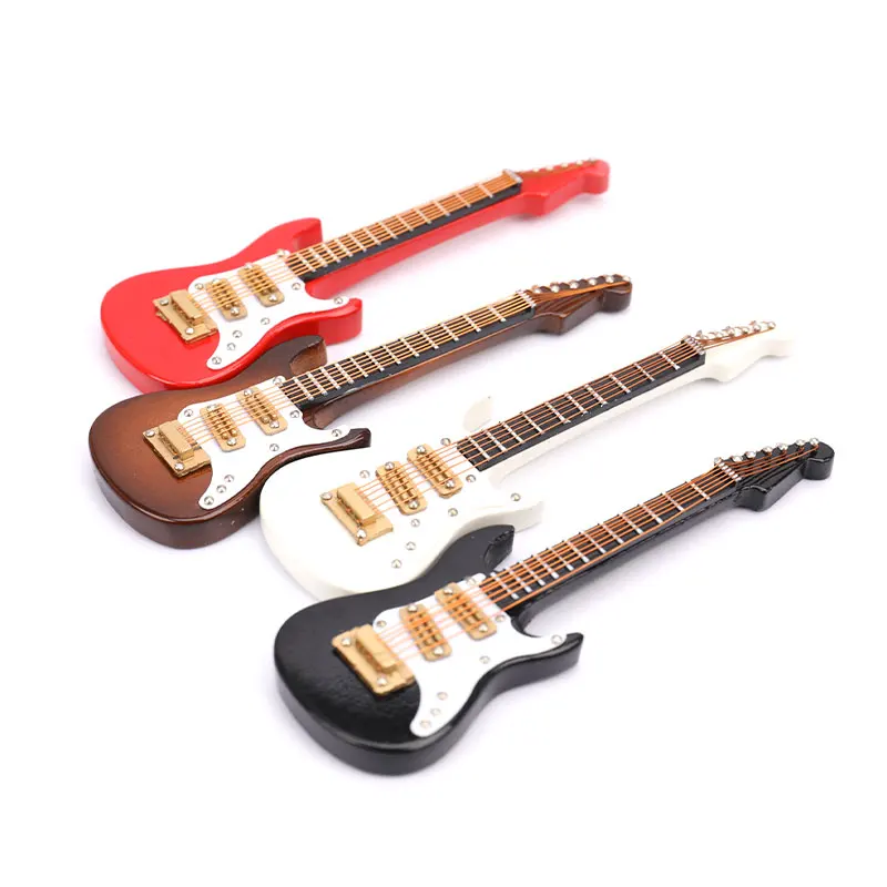 1 set mini elektrische gitarre modell miniatur dekoration musical instrumente mit fall und stehen free global shipping