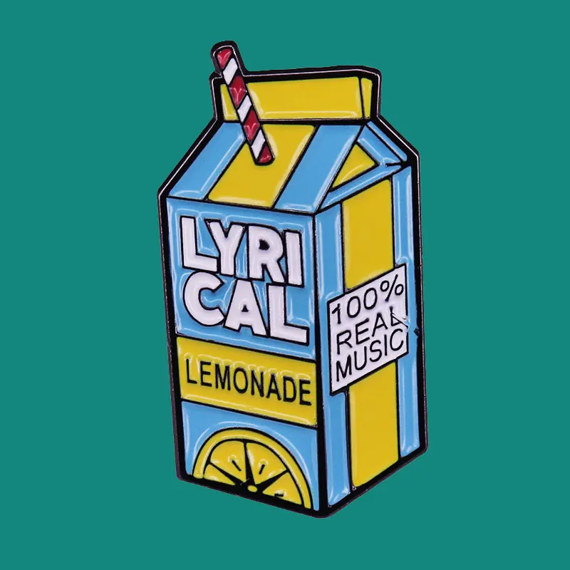

Лирическая эмалированная брошь в стиле Триппи Juice Wrld Lemonade, коллекционная брошь на лацкан для мужчин и женщин, Модная бижутерия, украшение дл...