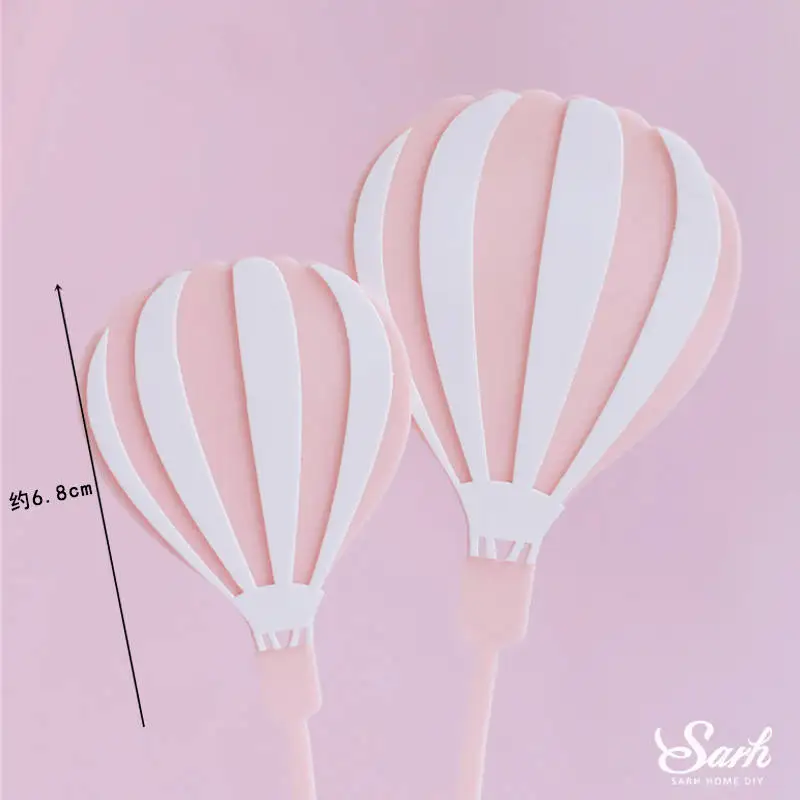 2pc Hot air balloon Галстук-бабочка декоративные ежики с днем рождения колесо обозрения Eat Me Топпер для торта для свадебной вечеринки принадлежности для выпечки Шары Любовь Подарки - Цвет: 2pc Hot air balloon