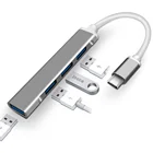 Terow концентратор USB Type C USB 3,0 адаптер Thunderbolt 3 док-станция для ПК, ноутбука, компьютера, аксессуары Ethernet,  3,1 сплиттер
