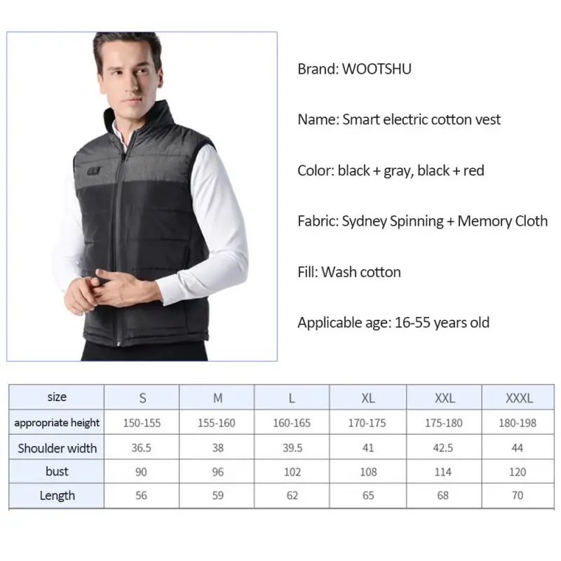 Утепленный жилет с двойным USB управлением хлопковая куртка для альпинизма лыжная