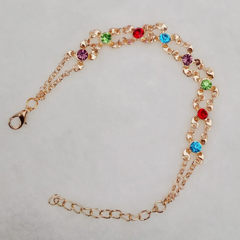 Модные красочные браслеты с кристаллами для женщин женский золотой