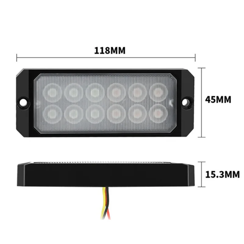 

Truck 12LED Side Light 36W Thick Flash Lamp Side Warning Light Waterproof And Dustproof Truck Signal Lights
