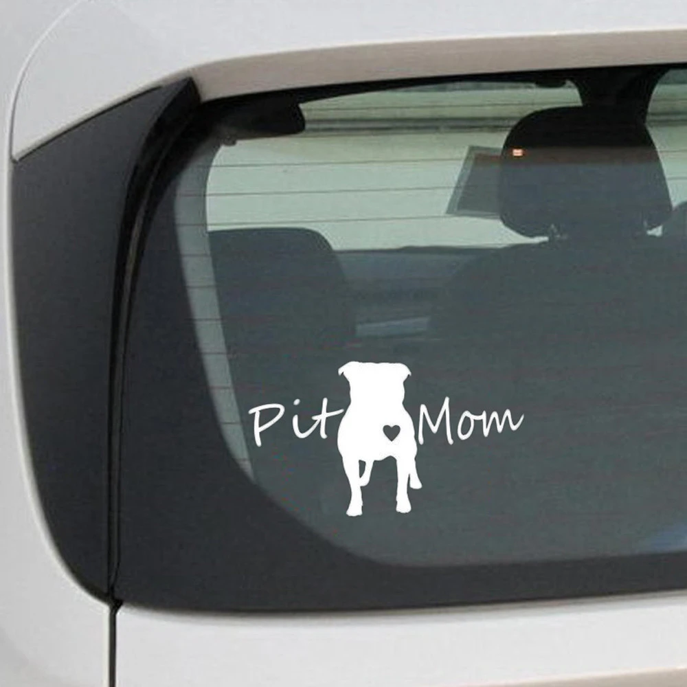 Fashion Reflective Waterproof Pit Mom Bull Pitbull Dog Decal Car Vinyl Sticker Decoration funny car sticker decal | Автомобили и