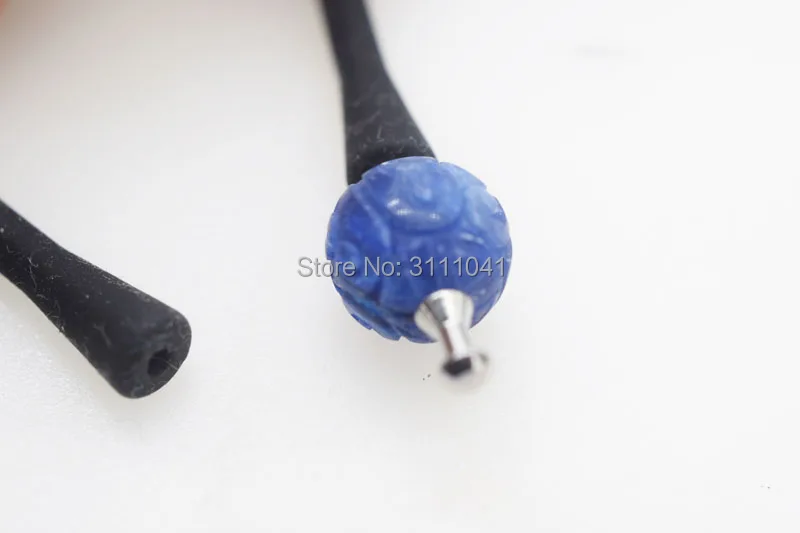 Один набор резных круглых черных силиконовых браслетов 17-18 дюймов FPPJ из бисера |