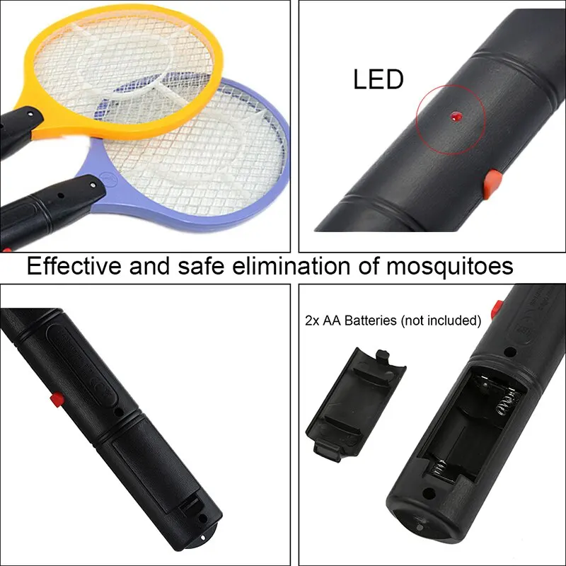 

Electric Mosquito Killer Cordless Battery Power Electric Fly Mosquito Swatter Bug Zapper Racket Insects Killer Home Bug Zappers