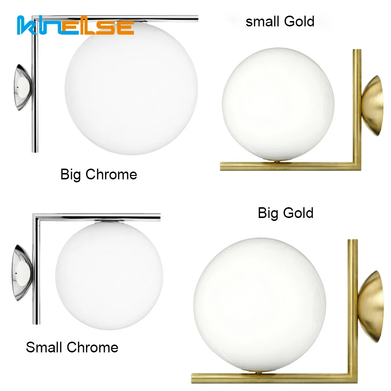 Полированный декоративный шар стеклянный светодиодный настенный светильник