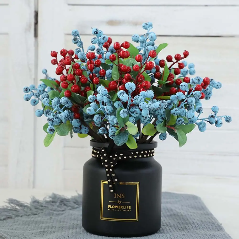 

Simulation fruits Christmas berry Blueberry single branch foam plants Artificial flowers DIY wedding garden office home decor