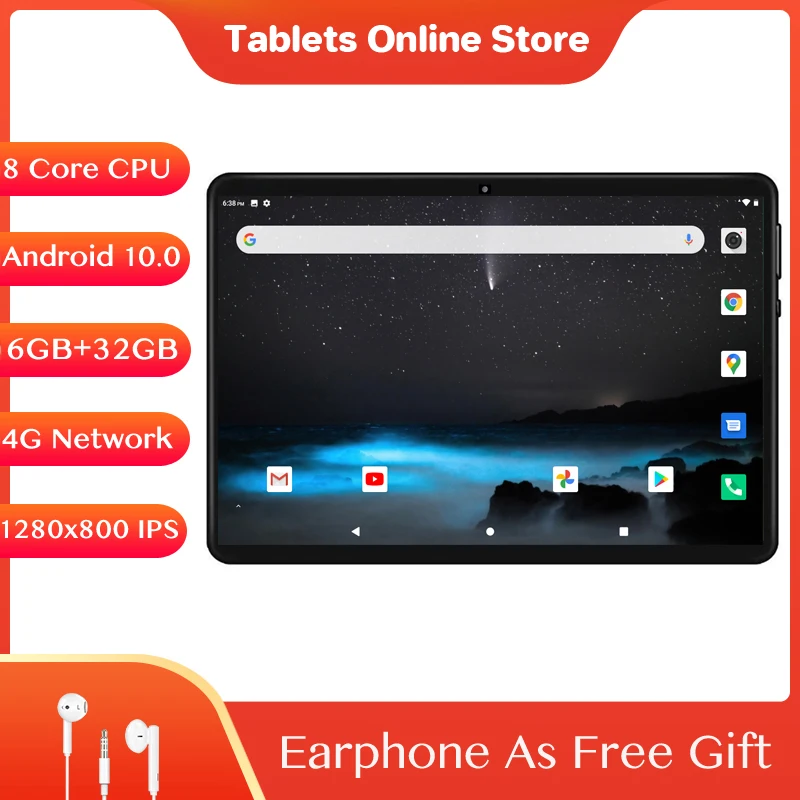 

Newest 10 inch Tablet PC Android 10.0 6GB RAM 32GB IPS Screen Bluetooth WiFi Tab Octa Core מחשב לו планшет tablette Tablet 10.1