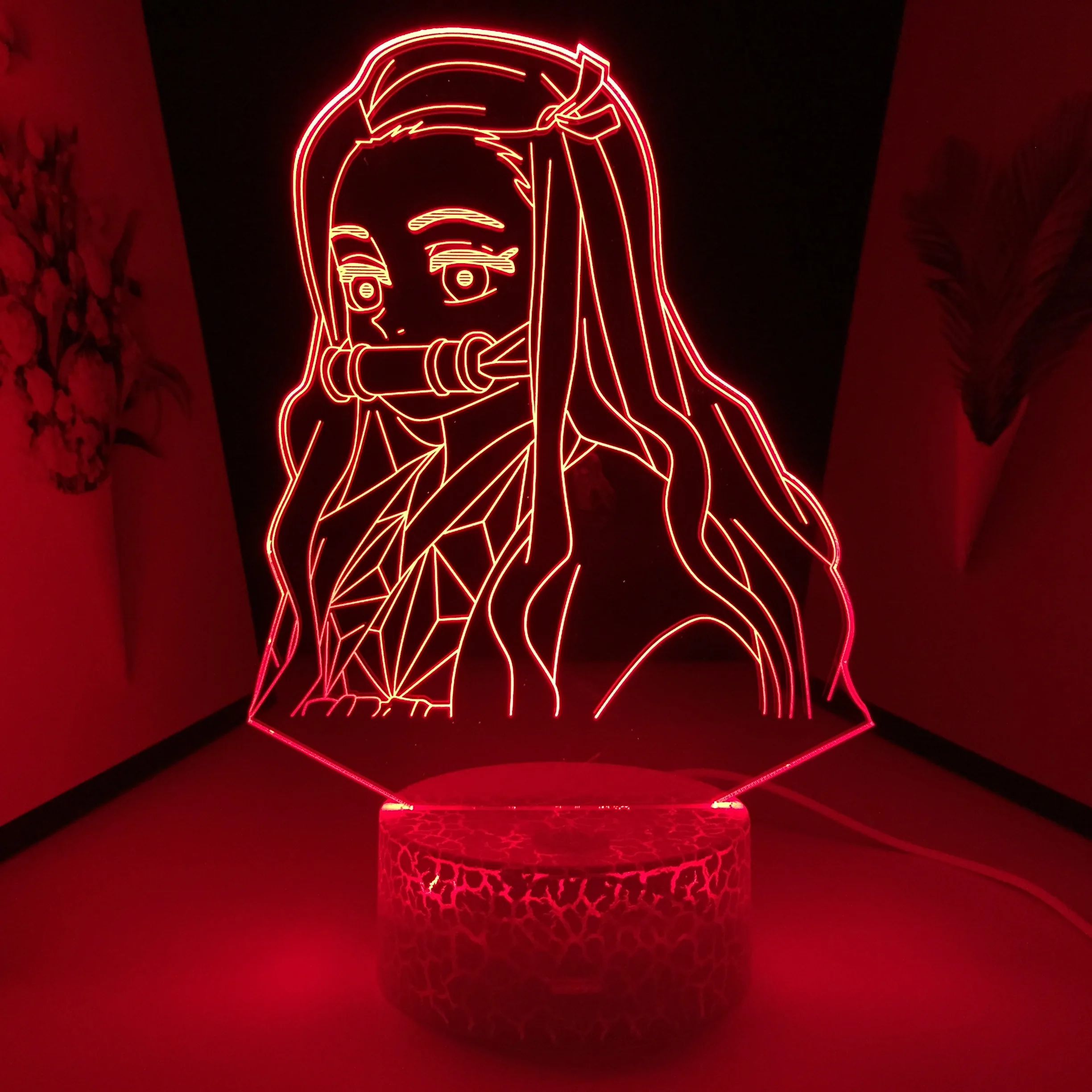 

Demon Slayer Nezuko Kamado Figure Kimetsu No Yaiba LED Night Light for Kids Bedroom Decor Nightlight Child Gift 3D Table Lamp