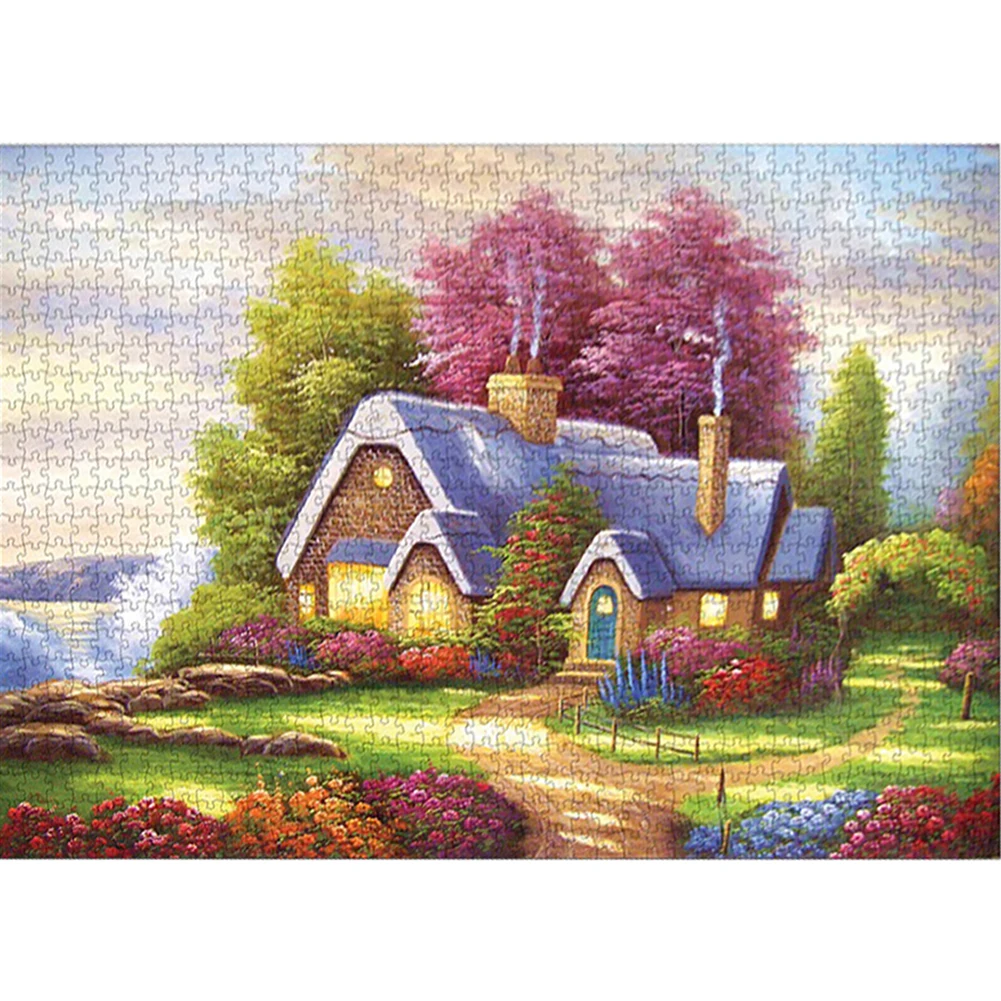 

Puzzle 1000 Pcs Wooden Forest house Adult DIY building Jigsaw Puzzle Creativity Imagine Toys For Gift