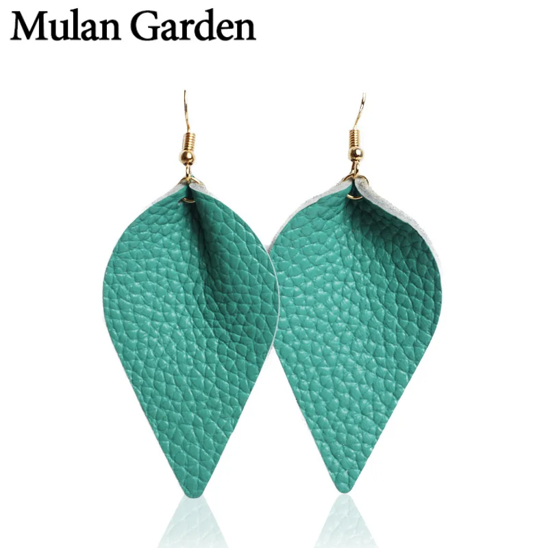 Модные женские серьги M & G из натуральной кожи с листьями массивные подвески