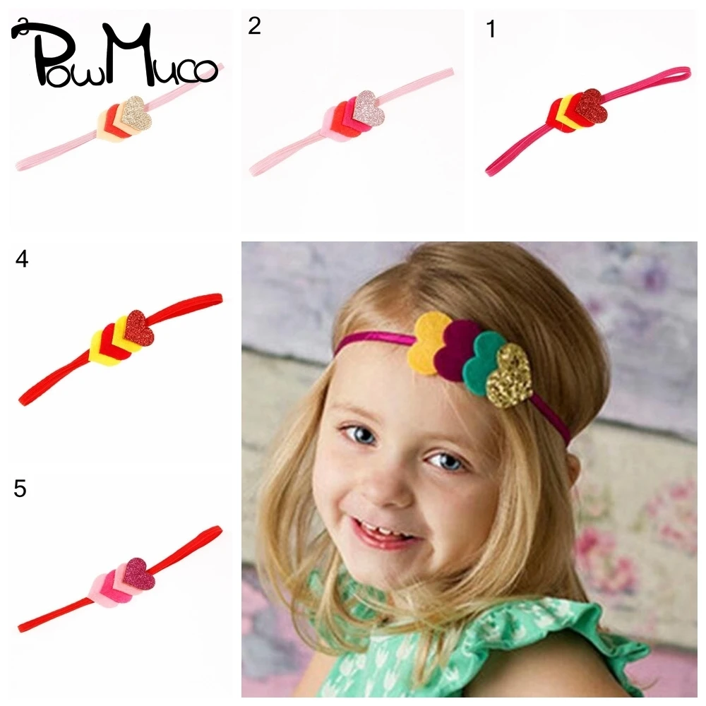 

Powmuco небесные фонарики сердце-образный для малышей эластичная повязка на голову модная детская повязка на голову с большим цветком для дево...