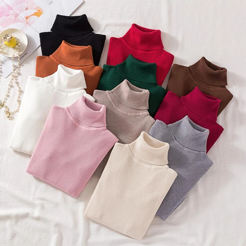 

2021 кашемировый вязаный женский свитер, пуловеры, водолазка, Осень-зима, базовая женская модель, облегающий черный свитер BB423