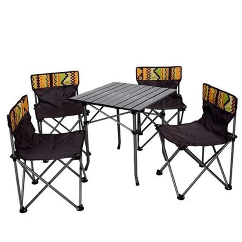 

Outdoor Camping Table Folding Chair Portable Beach Chair One Table and Four Chairs Fishing Stool Outdoor Park Camping Chair