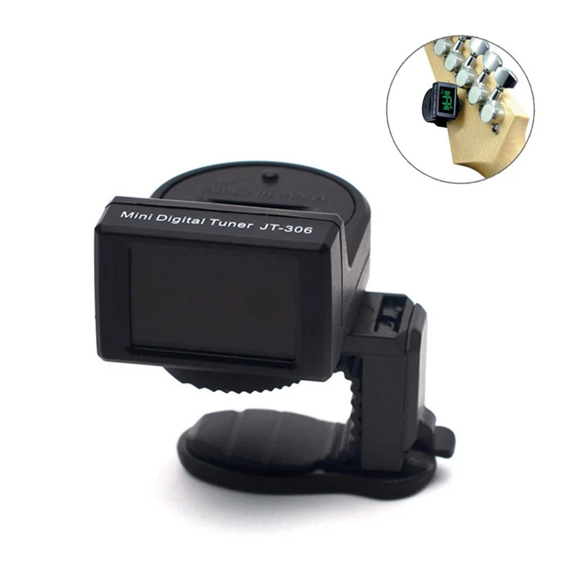 Цифровой мини-тюнер для гитары ЖК-зажим акустической электрической бас-скрипки