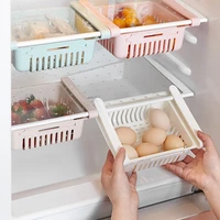 plastic refrigerator storage rack pull out refrigerator preservation kitchen storage box rack kitchen organizer