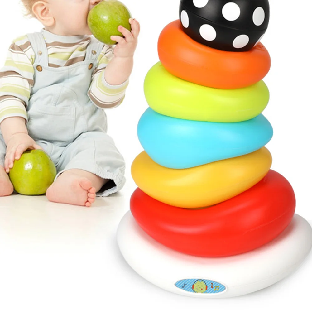 

Early Education Toys Building Blocks Rainbow Tower Stacking Toy for Child Foldind Children Color Early Intelligence Babies Games