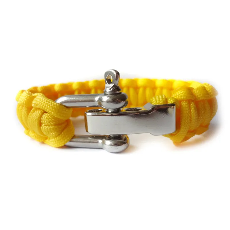 2019 Fashion Jewelry Sport Style Camping Parachute Cord Survival Bracelet Men with Stainless Steel Shackle Buckle SL125 | Украшения и
