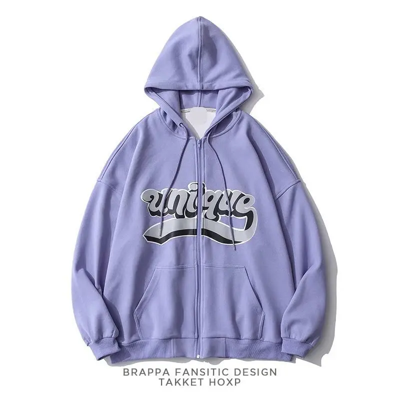 Европейские и американские толстовки на молнии с надписью Женский уличный