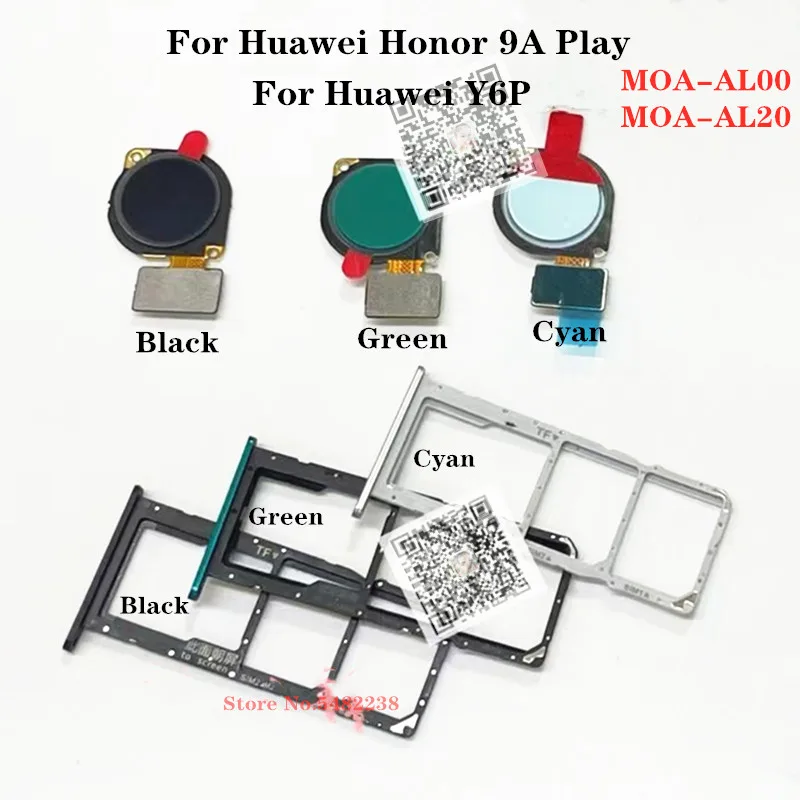 

Оригинальный держатель лотка для SD SIM-карты, чехол для Huawei Honor 9A MOA-AL00/AL20, Главная Кнопка, сенсорный идентификатор, сканер отпечатков пальцев