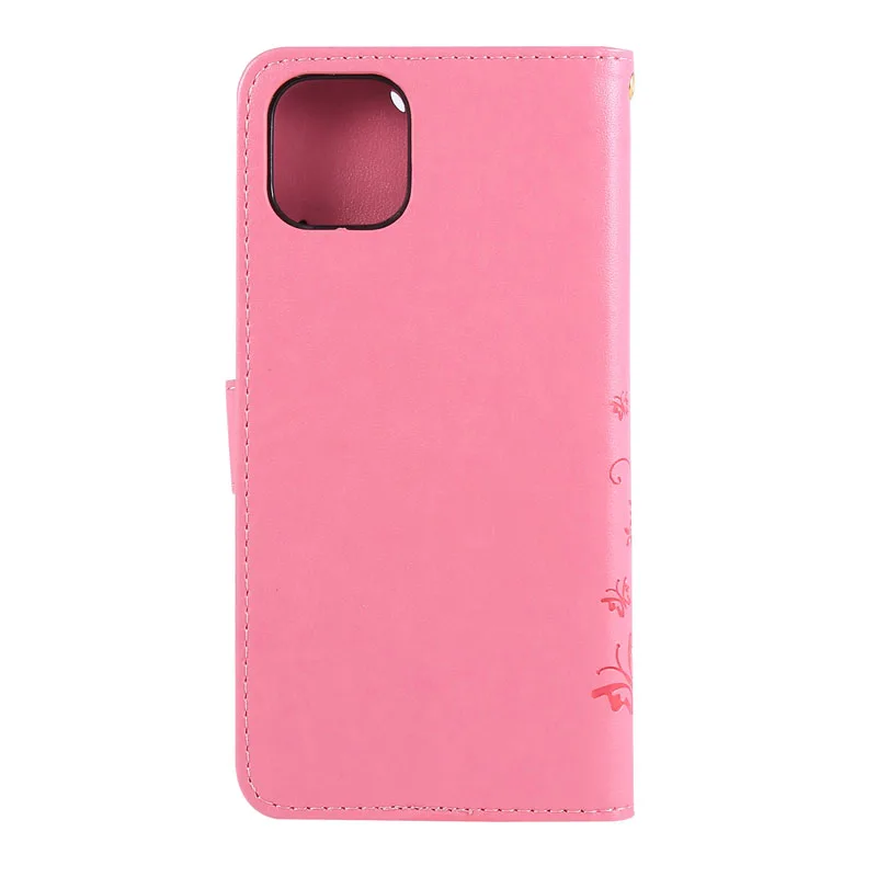 Чехол из искусственной кожи с бабочкой для iPhone 11PRO max XS Xr 8 с клапаном и ремешком для samsung S10lite note10 A6S 8S 60 70