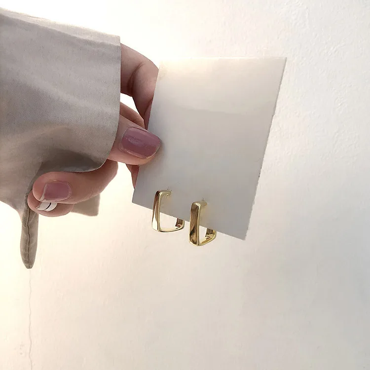 Брендовые дизайнерские серьги для женщин маленькие квадратные серьги-гвоздики