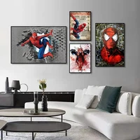 classic anime movie disney poster print spiderman canvas painting nordic wall art marvel avengers picture child room home decor
