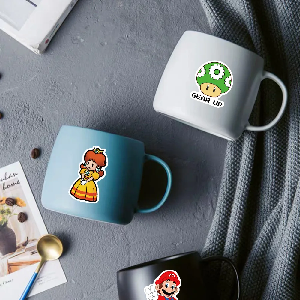 10/30/50 uds juego de Super Mario pegatinas para pared decoraci&oacute;n nevera de la bici de la motocicleta refrigerador pegatinas para coche ordenador port&aacute;til juguete de dibujo animado para ni&ntilde;os-2