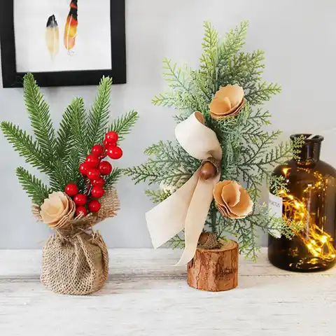 Маленькая рождественская елка, яркие украшения, портативная елка 25 см, яркая Рождественская елка для рабочего стола, Маленькая Рождественс...