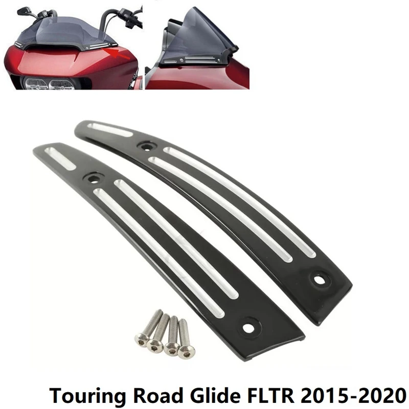 

Черная раздельная Боковая Отделка ветрового стекла для Touring Road Glide FLTR 2015-2020