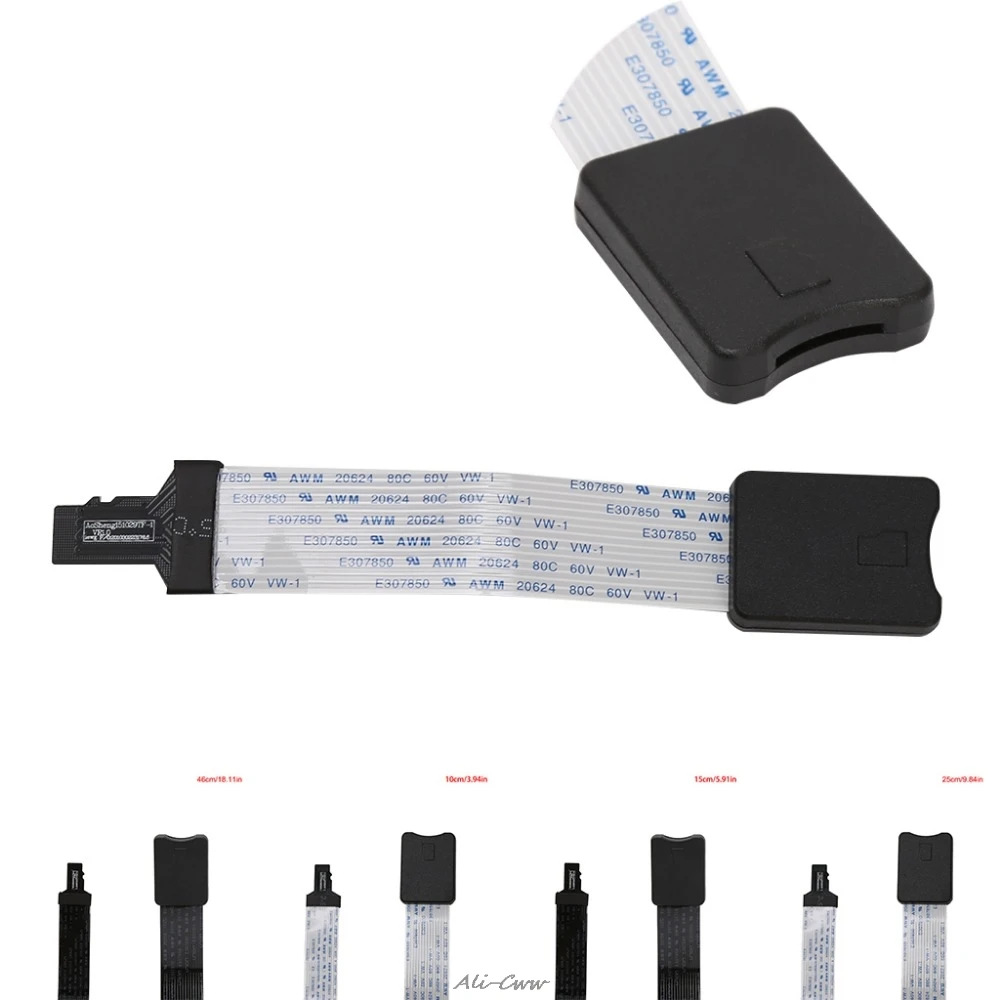 

TF Male To MicroSD Female Card Reader Extension Adapter Cable Extender For Phone Car GPS TV 10/15/25/46cm