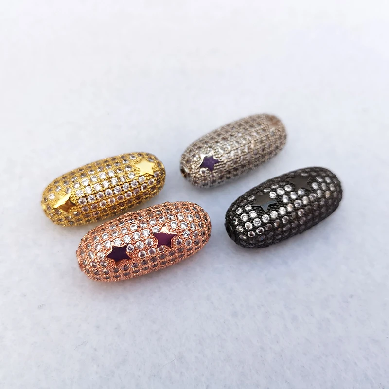 1 шт. кубический цирконий камень микро Pave Oval форма соединитель для бисера