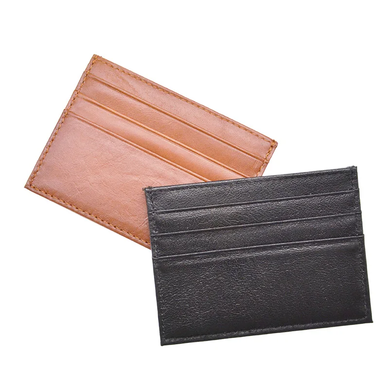 

100% Genuine Leather Vintage Credit ID Card Holder Multiple Business Card Holder Horizontal Card Bag Customiz Name LOGO
