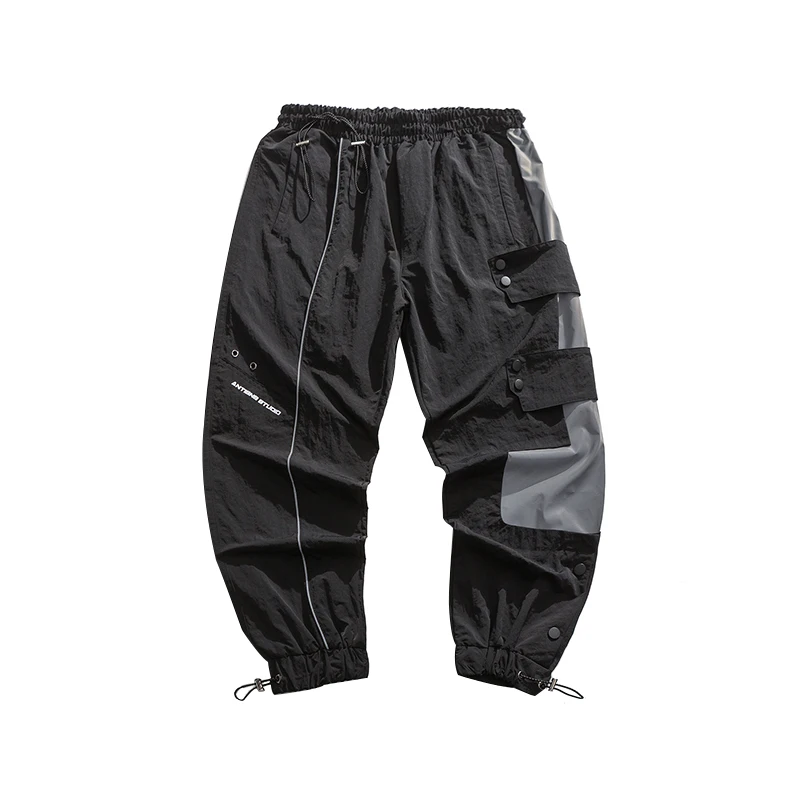 

Streetwear Functional Overalls High Street Reflective Patchwork Harem Cargo Pants Korean Sweatpants Kpop Couple Sports Joggers