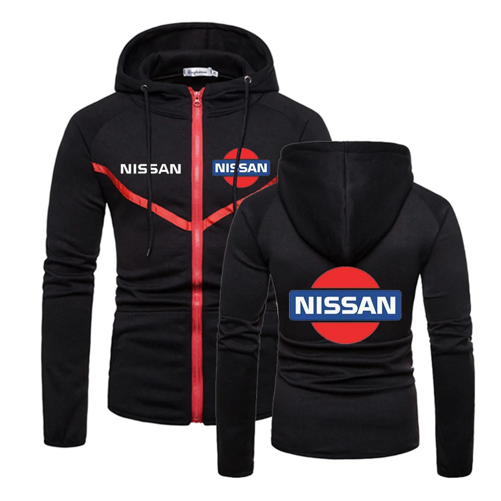 

Unisex NISSAN Zipper Brand Hoodies Men Fitness Sweatshirts Solid Color England Muscle Sportswear