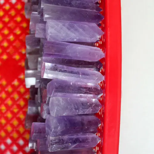 10Pcs/Lot 4-5cm Natural Purple Amethyst Quartz Crystal Point Wand Healing Reiki | Дом и сад