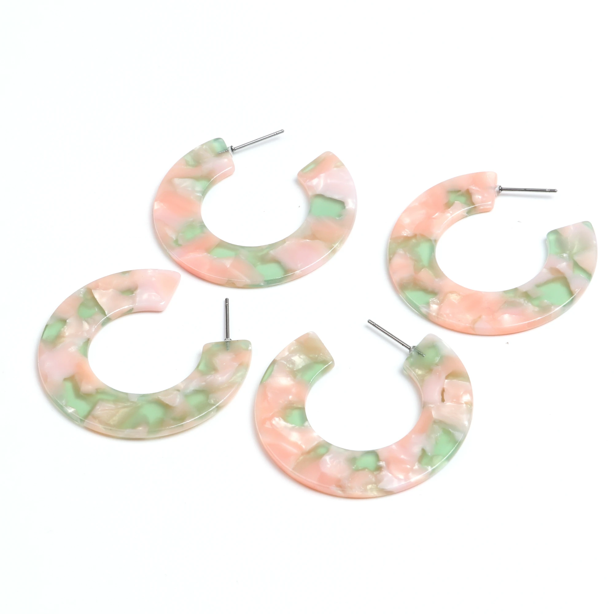 Acetate Tortoise Shell Stud Earrings Acrylic Earring Post Leopard Prin Boho Ohrringe finding 40mm ACE5031 | Украшения и