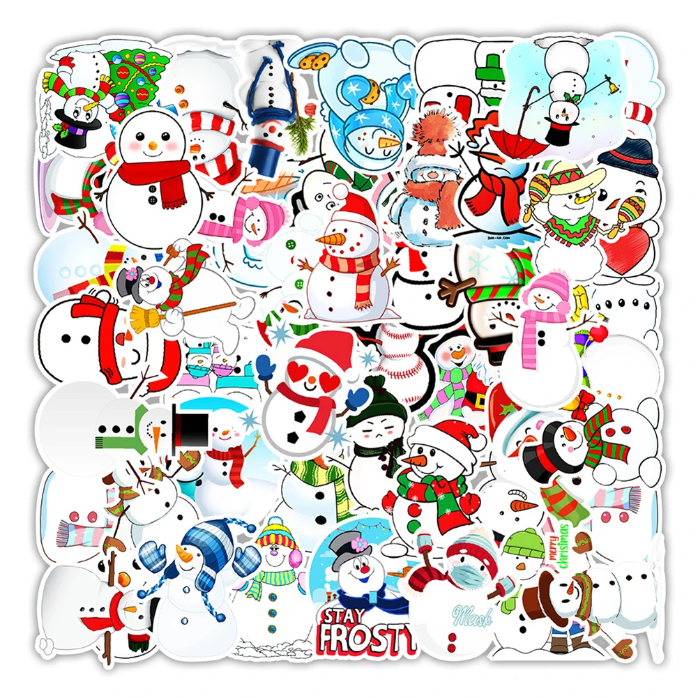 

30/50Pcs Snowman Cartoon Sticker Cute Kawaii Decals For Skateboard Laptop Luggage Waterproof Car Sticker Toys ZH