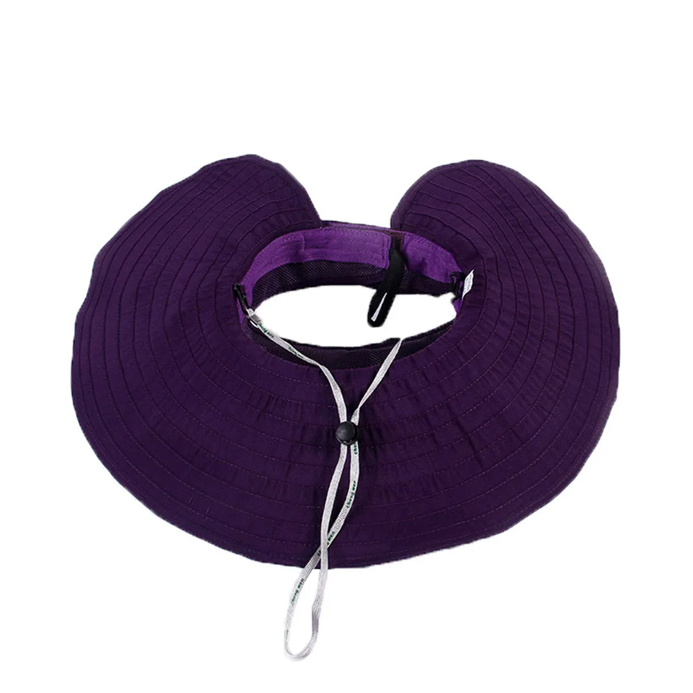 Шляпа женская с широкими полями и защитой от УФ-лучей складная пляжная Панама без